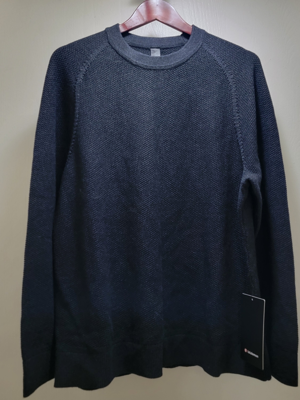 lululemon athletica Men's Black Textured Crew Sweater